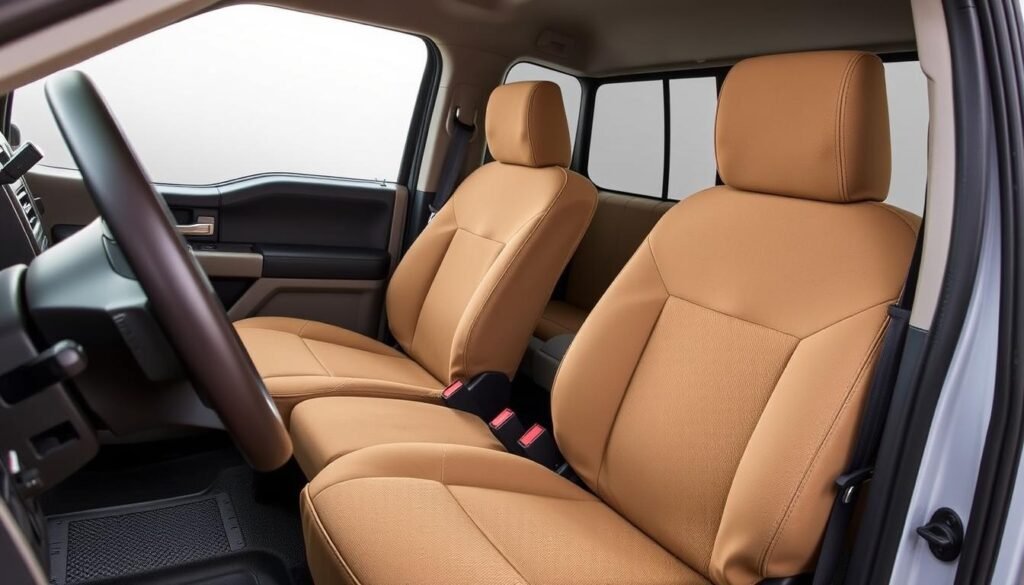 Covercraft Carhartt SeatSaver Ford F-150 seat covers installed in a truck