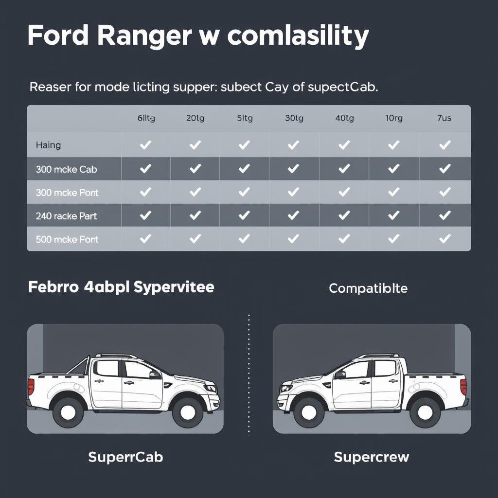 Ford Ranger cab style compatibility chart for roof racks