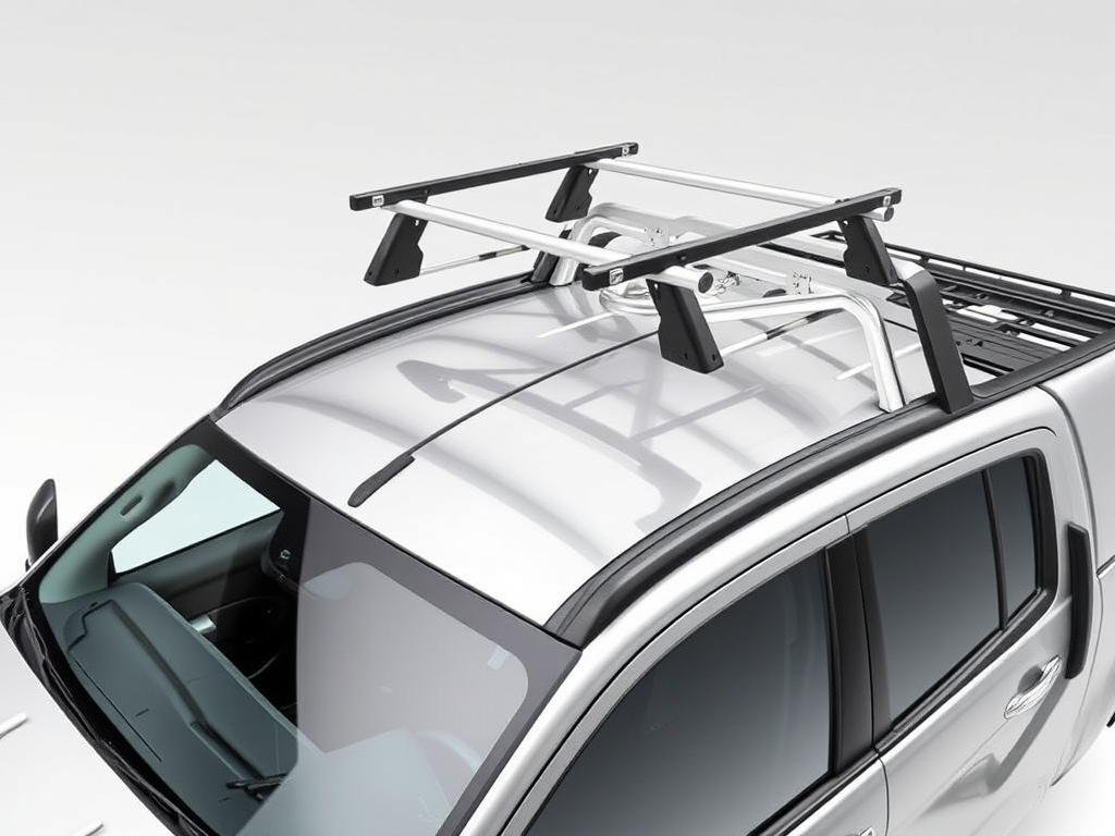 Ford Ranger with crossbar roof rack system installed