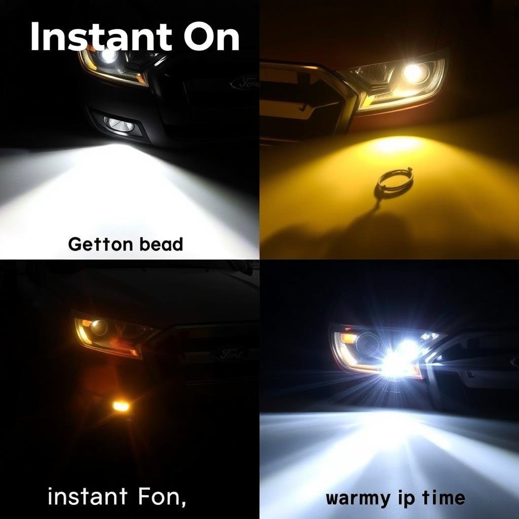 Instant illumination of Ford Ranger LED headlights