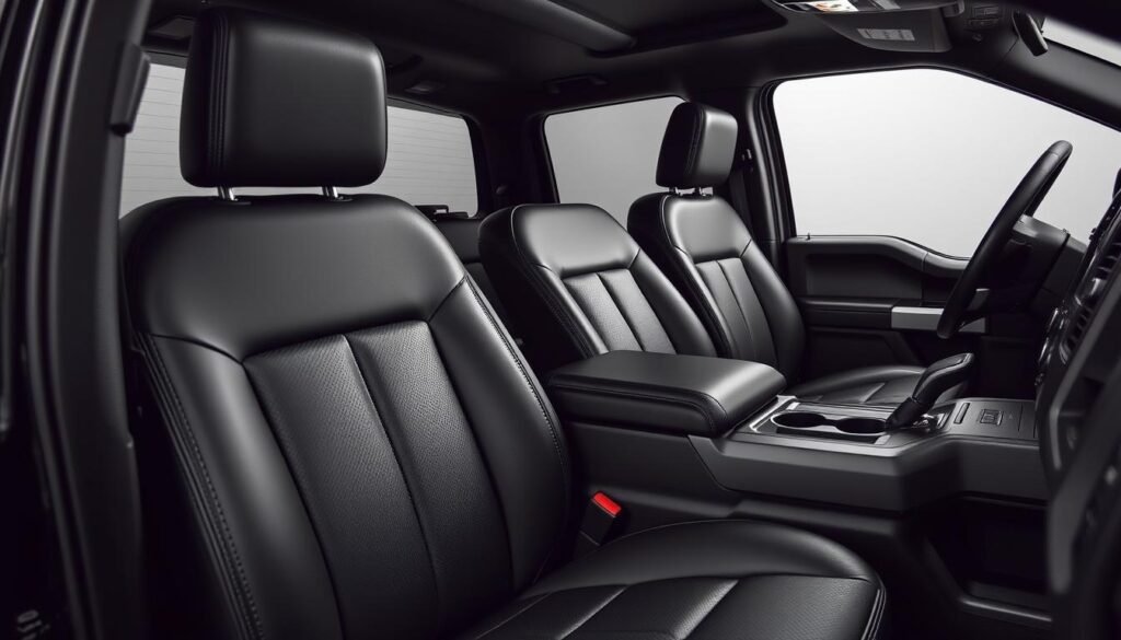 Katzkin Leather Ford F-150 seat covers installed in a truck