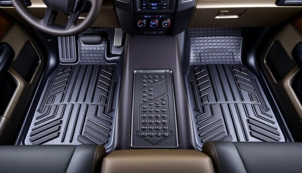 OEDRO Floor Mats for Ford F-150 interior showing complete coverage