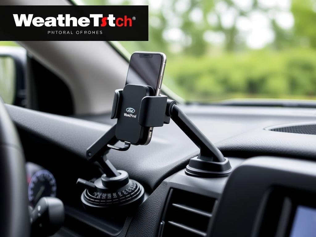 WeatherTech DeskFone universal mount in Ford Ranger