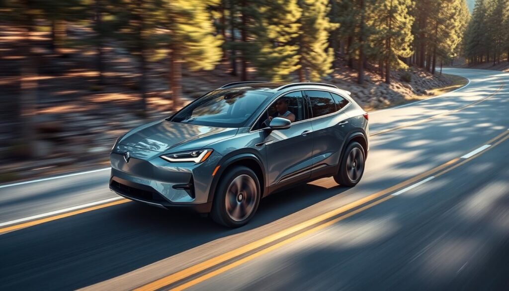 electric SUV driving